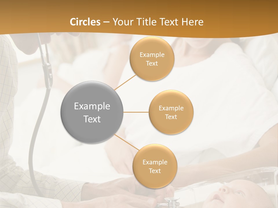 Doctor Checking Baby's Heartbeat With New Mother Watching And Smiling PowerPoint Template