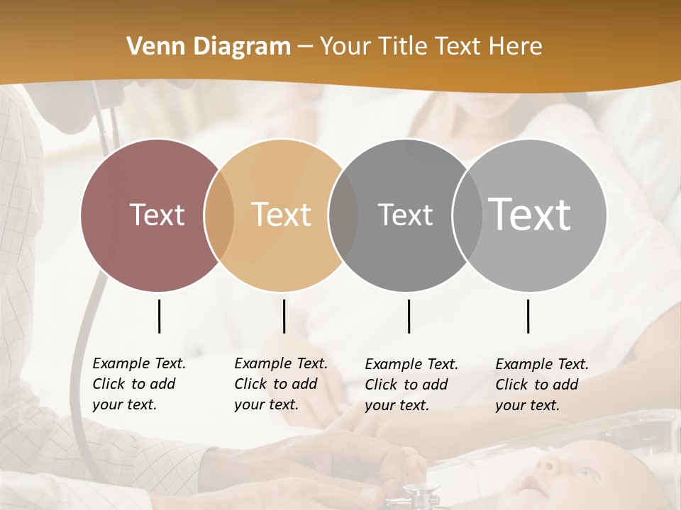 Doctor Checking Baby's Heartbeat With New Mother Watching And Smiling PowerPoint Template