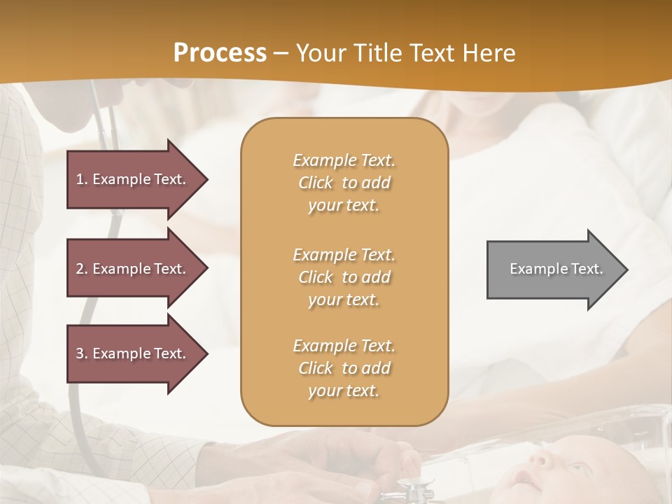 Doctor Checking Baby's Heartbeat With New Mother Watching And Smiling PowerPoint Template