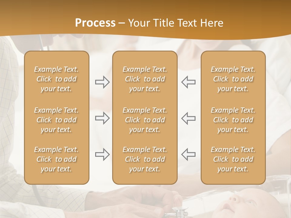 Doctor Checking Baby's Heartbeat With New Mother Watching And Smiling PowerPoint Template