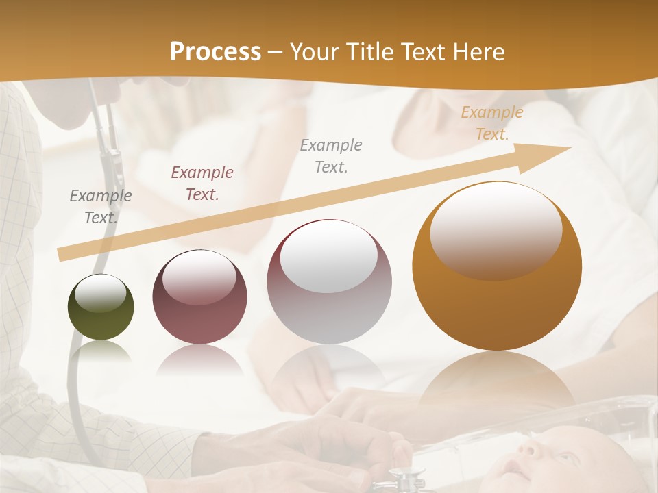 Doctor Checking Baby's Heartbeat With New Mother Watching And Smiling PowerPoint Template
