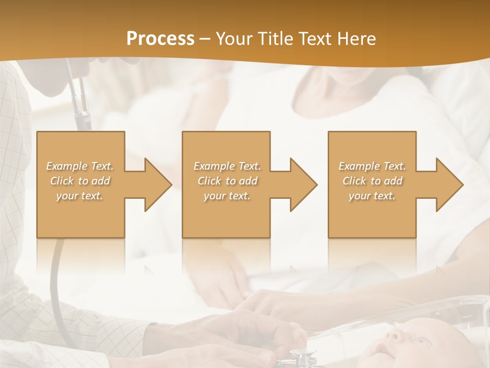 Doctor Checking Baby's Heartbeat With New Mother Watching And Smiling PowerPoint Template