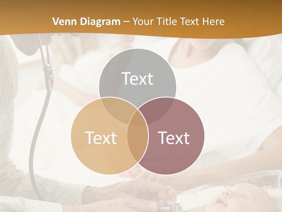 Doctor Checking Baby's Heartbeat With New Mother Watching And Smiling PowerPoint Template