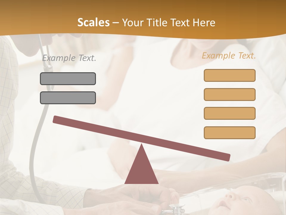 Doctor Checking Baby's Heartbeat With New Mother Watching And Smiling PowerPoint Template