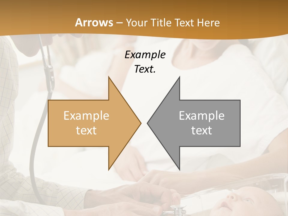 Doctor Checking Baby's Heartbeat With New Mother Watching And Smiling PowerPoint Template