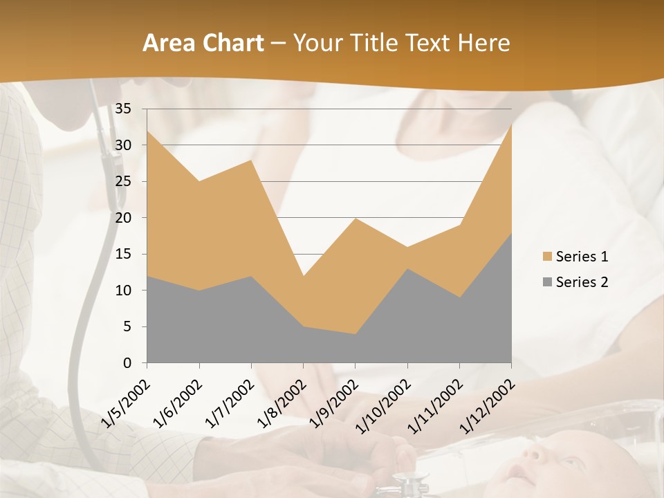 Doctor Checking Baby's Heartbeat With New Mother Watching And Smiling PowerPoint Template