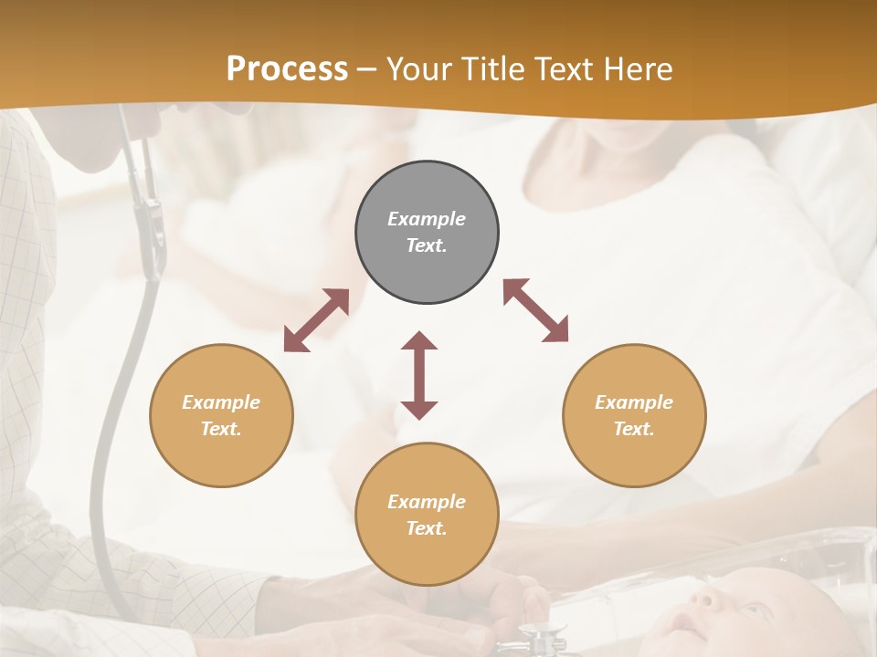 Doctor Checking Baby's Heartbeat With New Mother Watching And Smiling PowerPoint Template