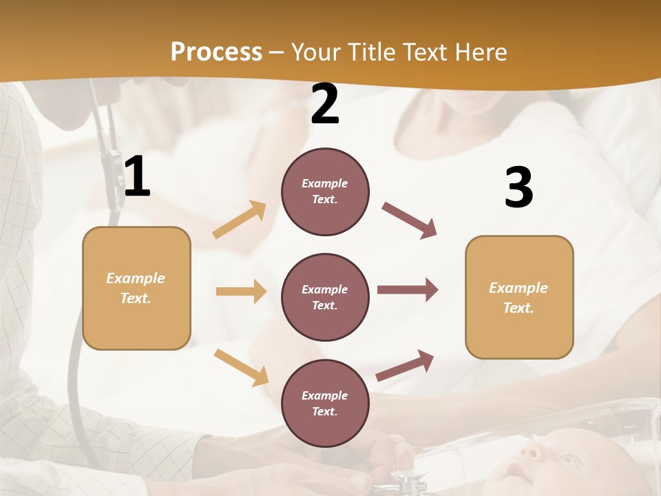 Doctor Checking Baby's Heartbeat With New Mother Watching And Smiling PowerPoint Template