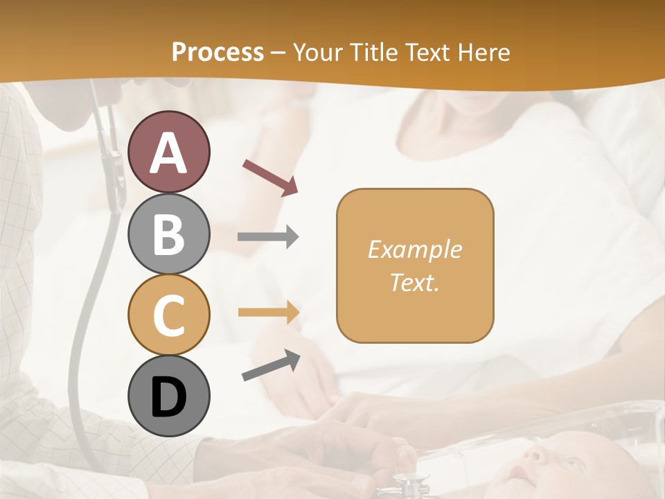 Doctor Checking Baby's Heartbeat With New Mother Watching And Smiling PowerPoint Template