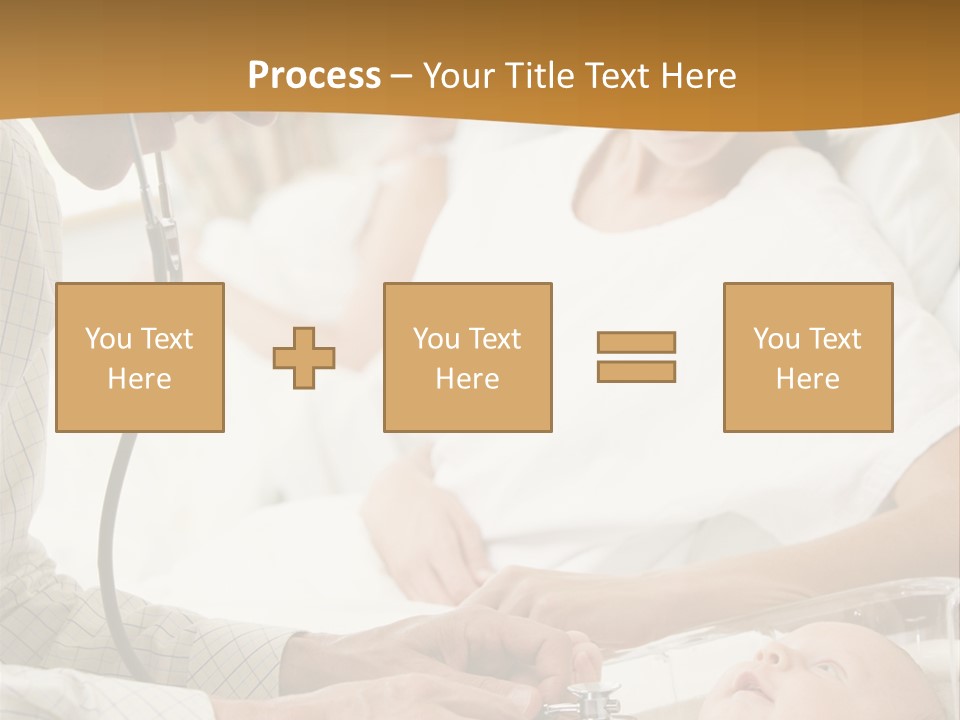 Doctor Checking Baby's Heartbeat With New Mother Watching And Smiling PowerPoint Template