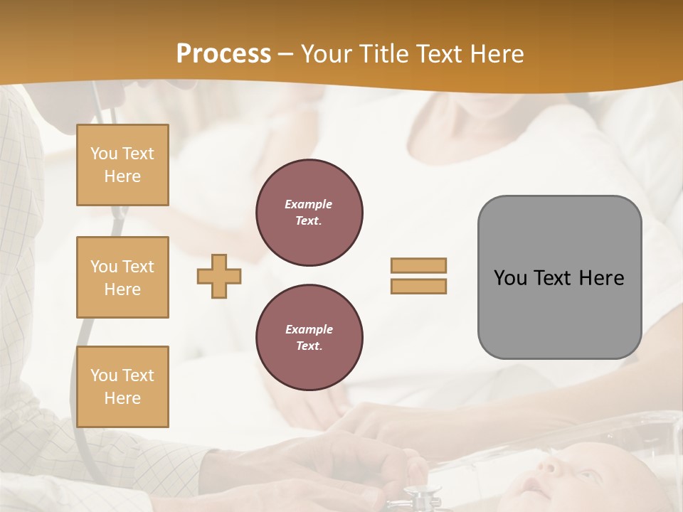 Doctor Checking Baby's Heartbeat With New Mother Watching And Smiling PowerPoint Template