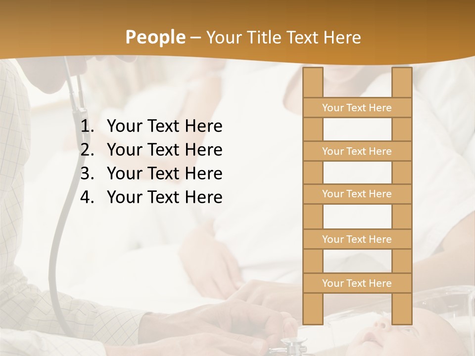Doctor Checking Baby's Heartbeat With New Mother Watching And Smiling PowerPoint Template