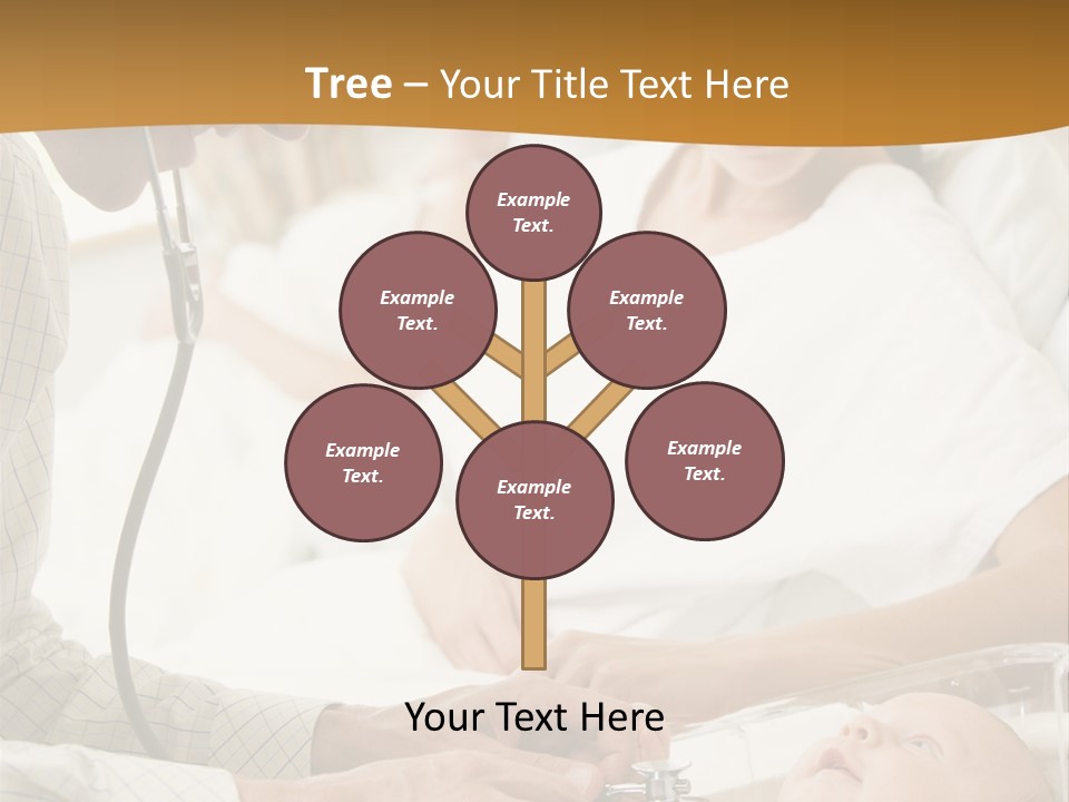 Doctor Checking Baby's Heartbeat With New Mother Watching And Smiling PowerPoint Template
