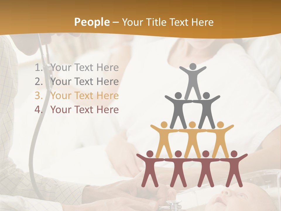 Doctor Checking Baby's Heartbeat With New Mother Watching And Smiling PowerPoint Template