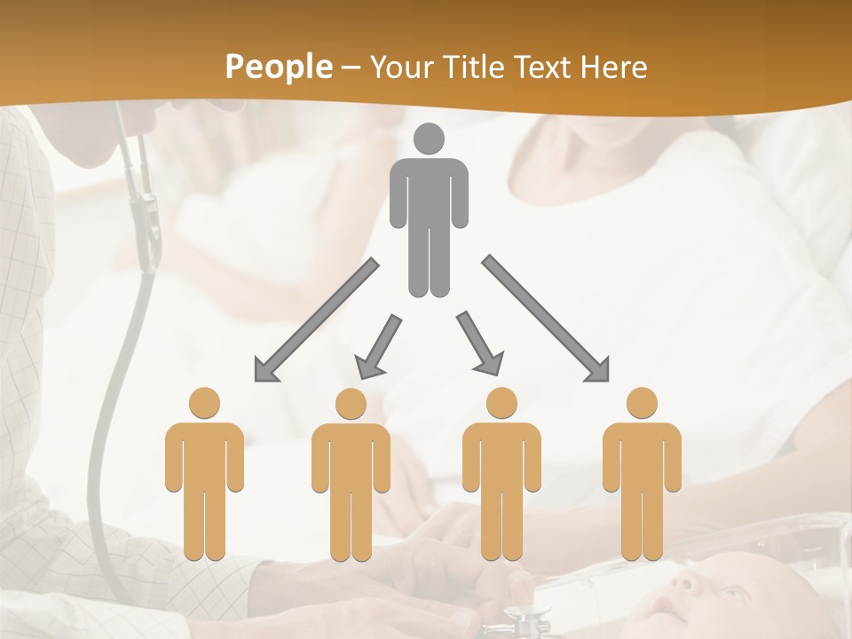 Doctor Checking Baby's Heartbeat With New Mother Watching And Smiling PowerPoint Template