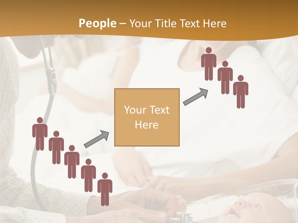 Doctor Checking Baby's Heartbeat With New Mother Watching And Smiling PowerPoint Template