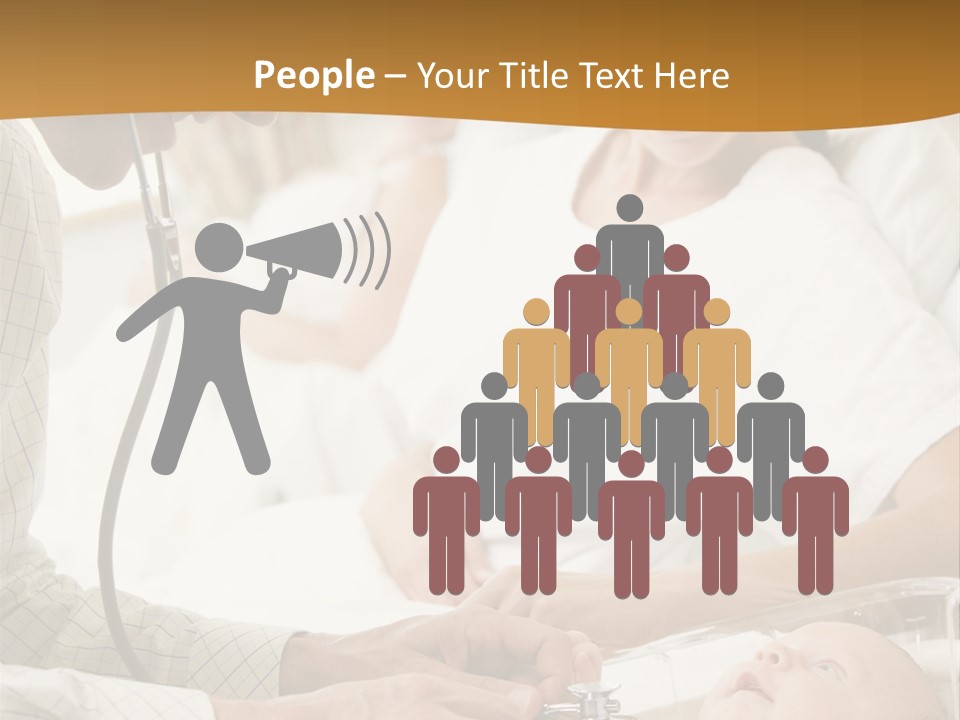 Doctor Checking Baby's Heartbeat With New Mother Watching And Smiling PowerPoint Template