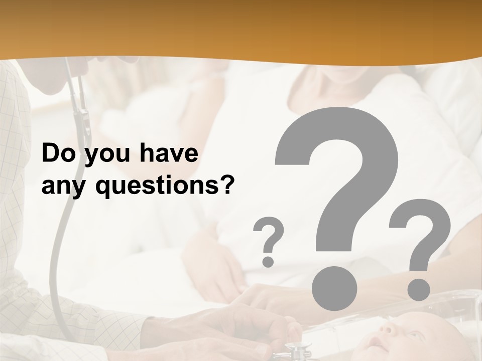 Doctor Checking Baby's Heartbeat With New Mother Watching And Smiling PowerPoint Template