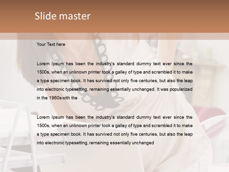 Pregnant Woman In Home Office With A Sore Back PowerPoint Template