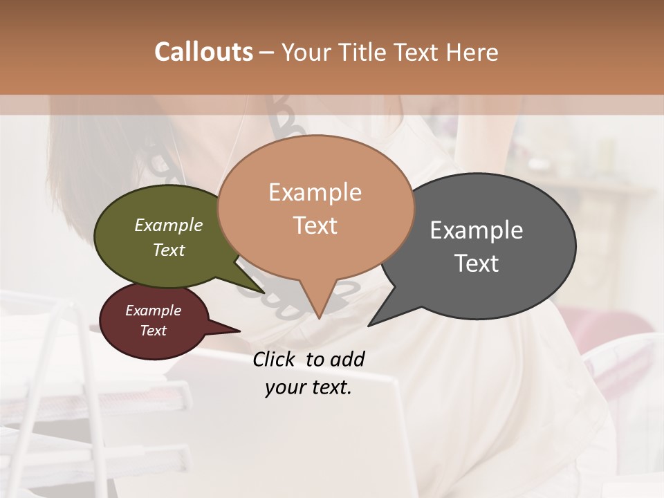 Pregnant Woman In Home Office With A Sore Back PowerPoint Template