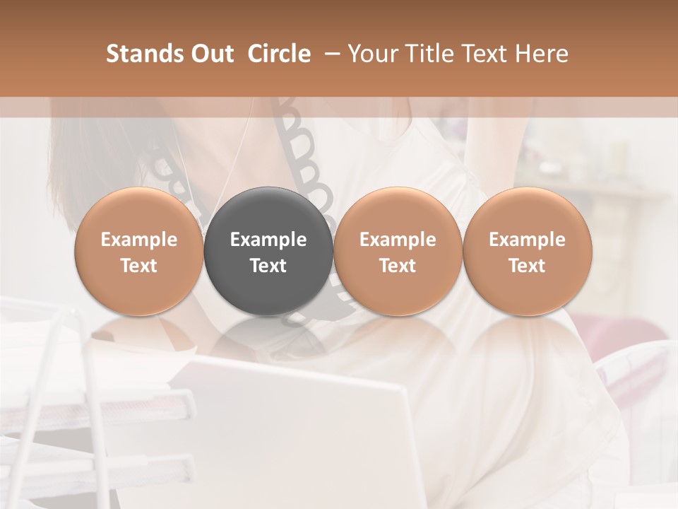 Pregnant Woman In Home Office With A Sore Back PowerPoint Template