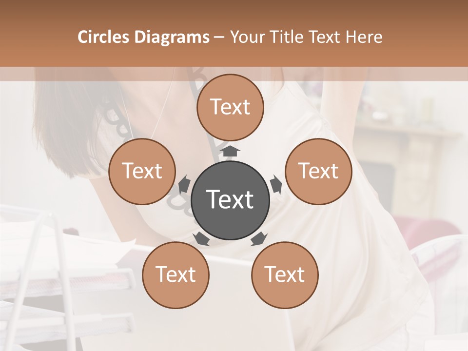 Pregnant Woman In Home Office With A Sore Back PowerPoint Template