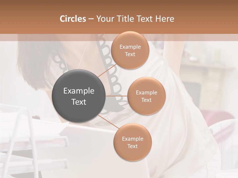 Pregnant Woman In Home Office With A Sore Back PowerPoint Template