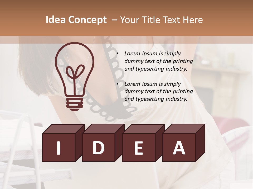 Pregnant Woman In Home Office With A Sore Back PowerPoint Template