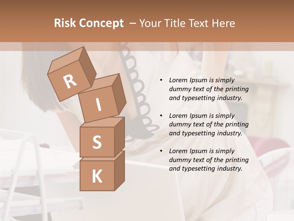 Pregnant Woman In Home Office With A Sore Back PowerPoint Template