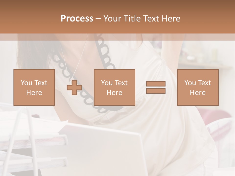 Pregnant Woman In Home Office With A Sore Back PowerPoint Template