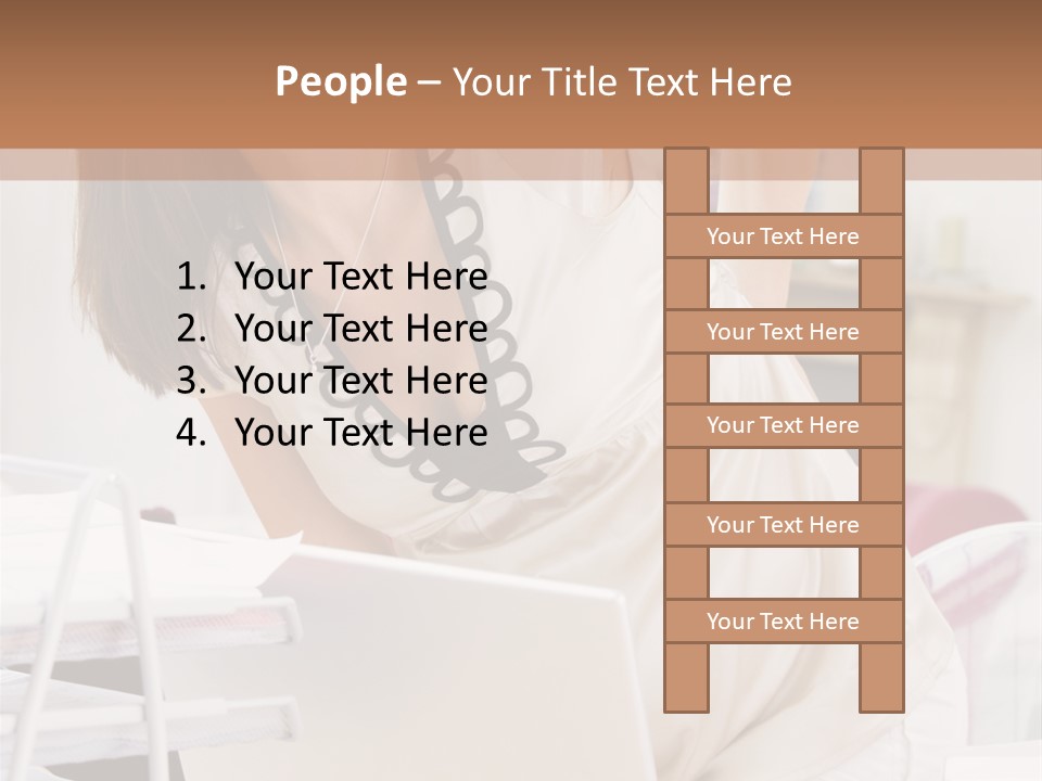 Pregnant Woman In Home Office With A Sore Back PowerPoint Template