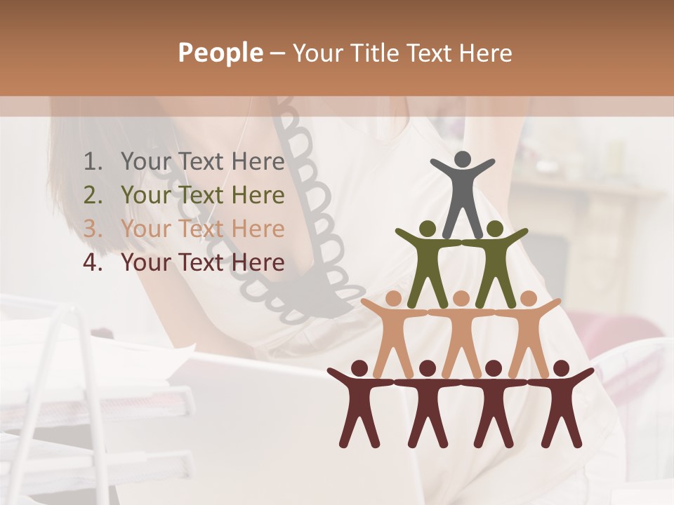 Pregnant Woman In Home Office With A Sore Back PowerPoint Template