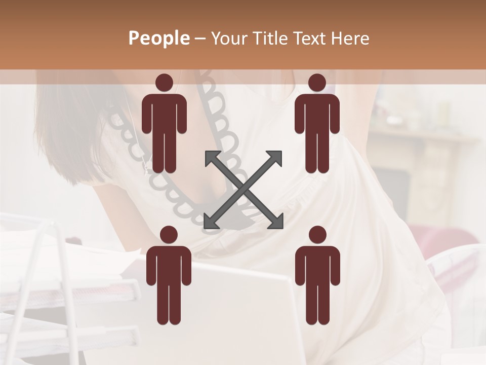 Pregnant Woman In Home Office With A Sore Back PowerPoint Template