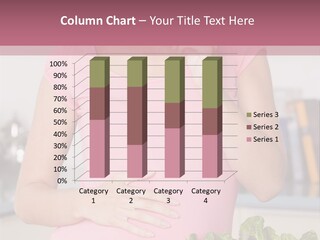 Pregnant Woman In Kitchen Making A Salad And Smiling PowerPoint Template