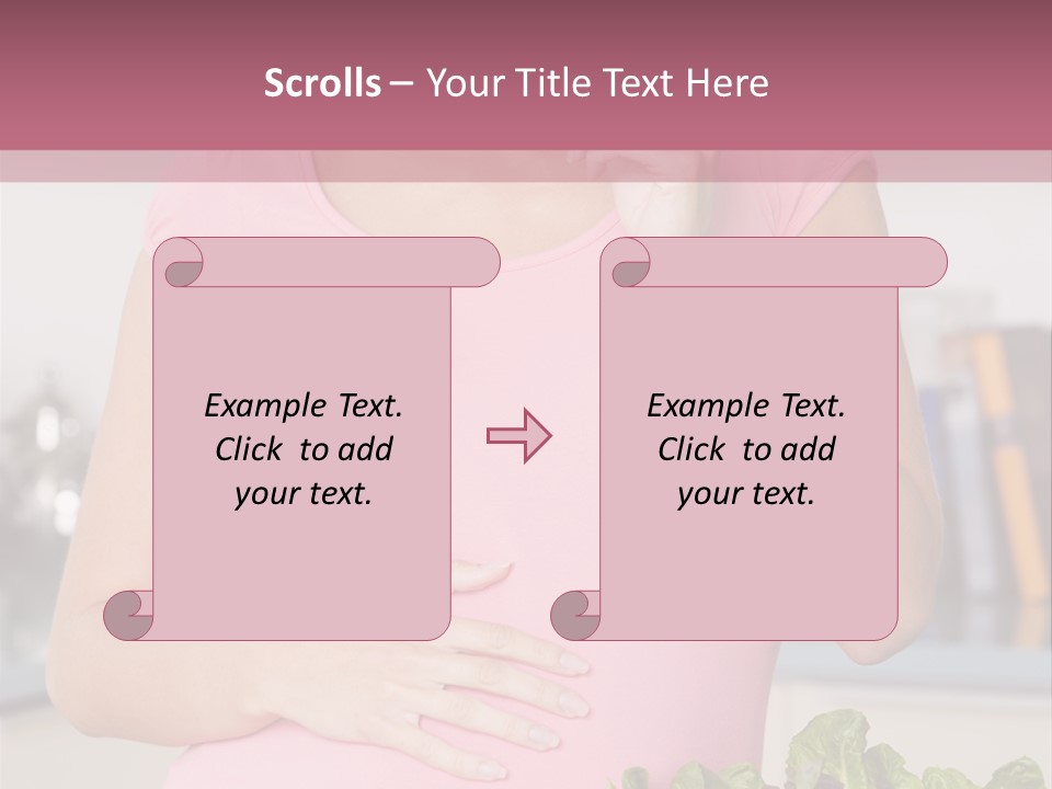 Pregnant Woman In Kitchen Making A Salad And Smiling PowerPoint Template