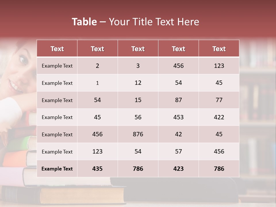 Portrait Of Tired Student Lying On The Stack Of Books PowerPoint Template