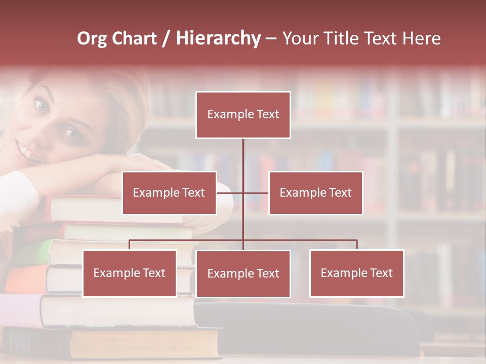 Portrait Of Tired Student Lying On The Stack Of Books PowerPoint Template