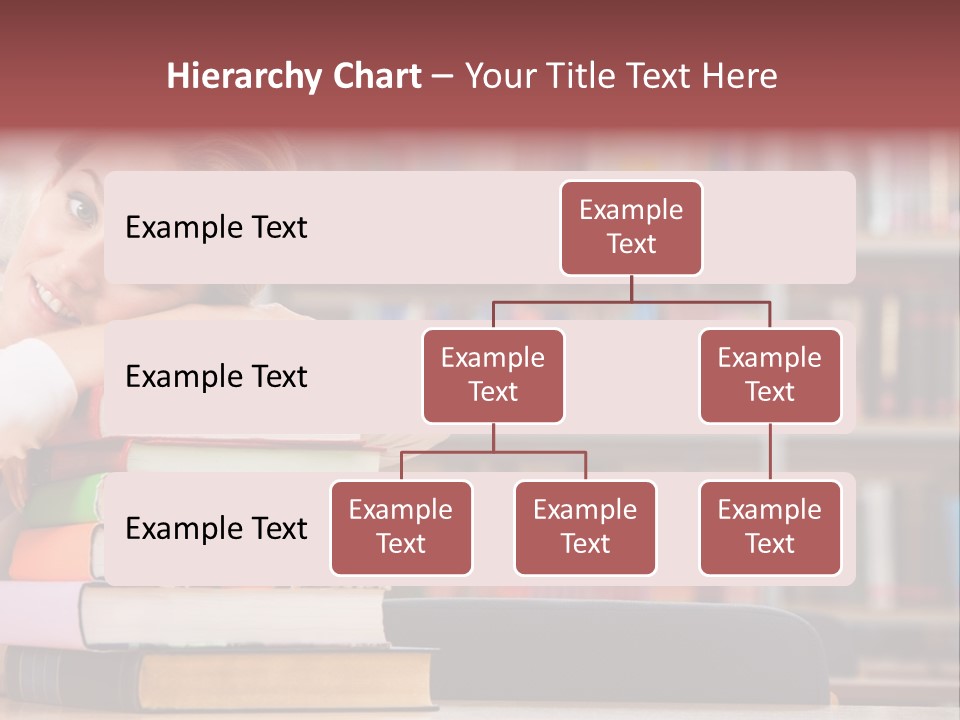 Portrait Of Tired Student Lying On The Stack Of Books PowerPoint Template