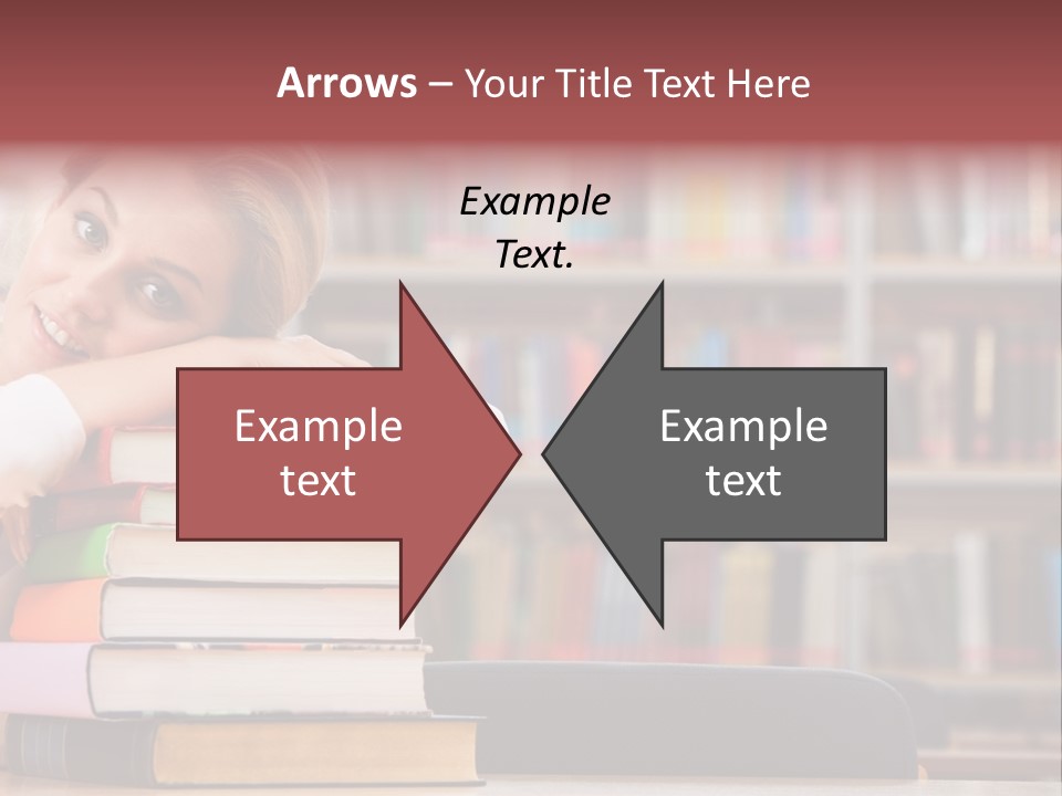 Portrait Of Tired Student Lying On The Stack Of Books PowerPoint Template