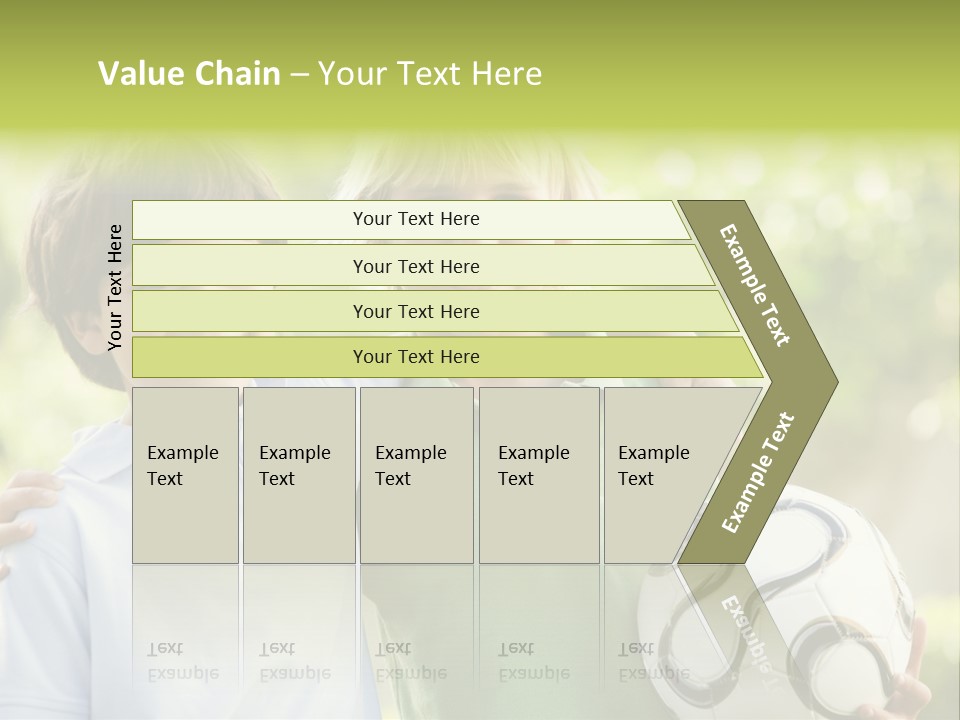 Two Young Boys Outdoors With Soccer Ball Smiling PowerPoint Template