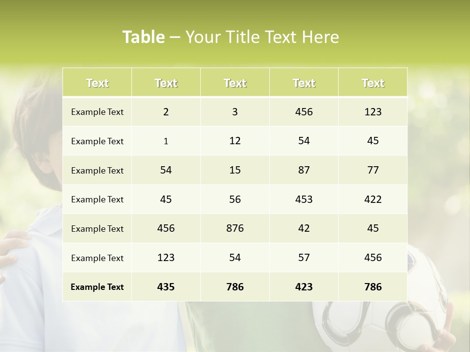 Two Young Boys Outdoors With Soccer Ball Smiling PowerPoint Template