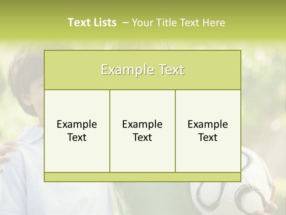 Two Young Boys Outdoors With Soccer Ball Smiling PowerPoint Template