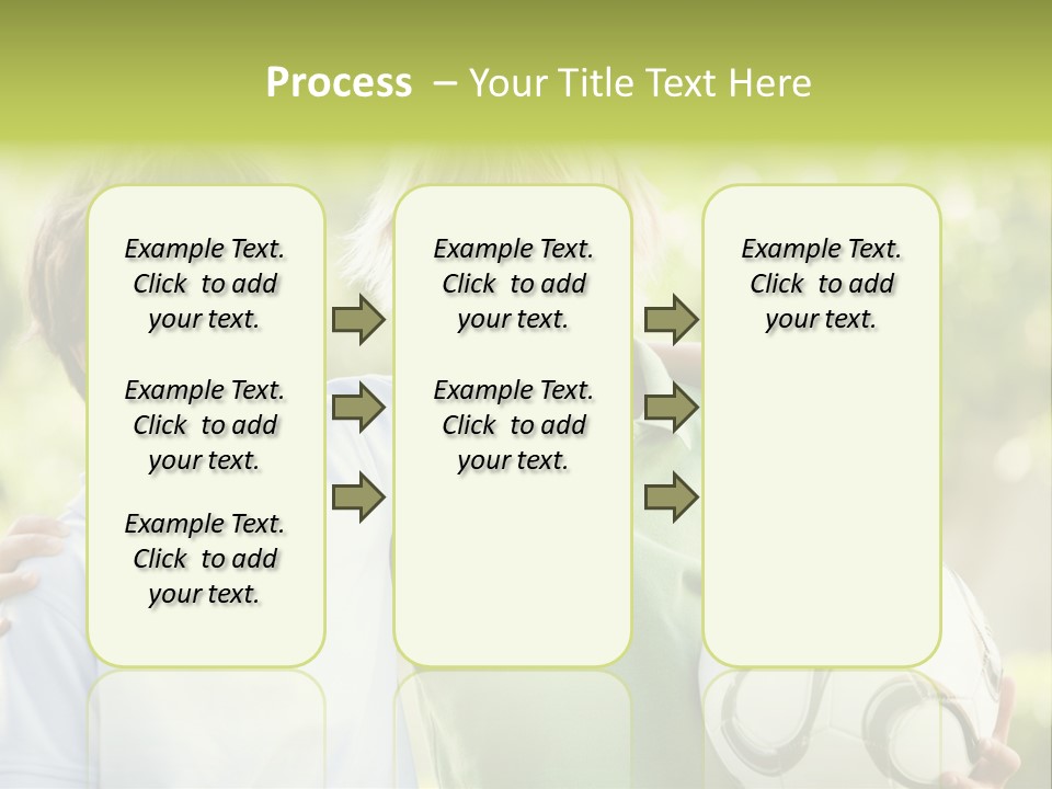 Two Young Boys Outdoors With Soccer Ball Smiling PowerPoint Template
