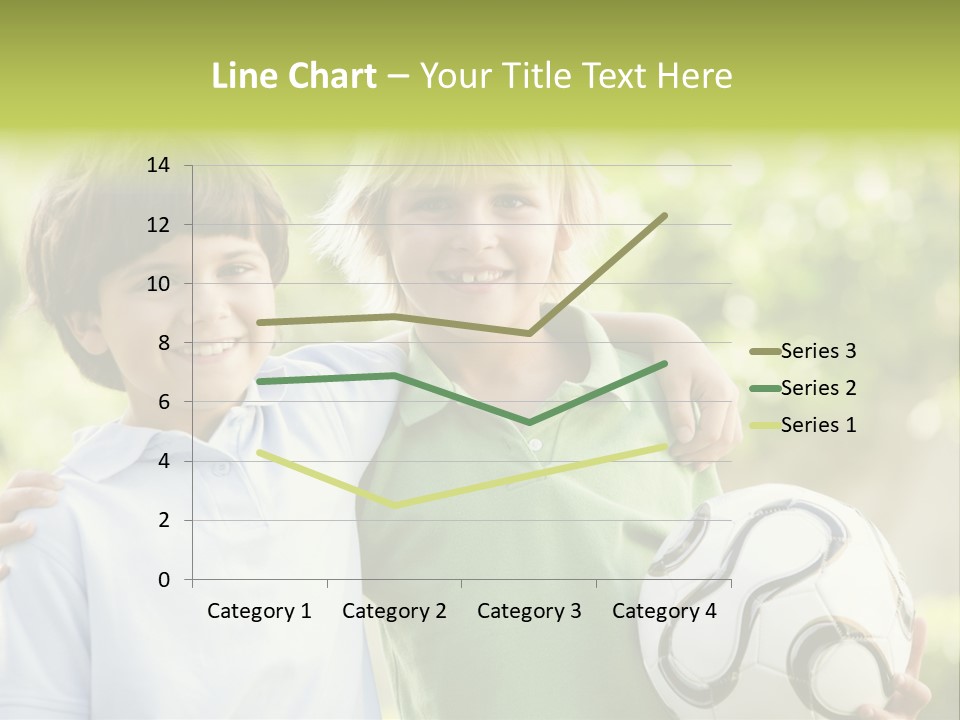 Two Young Boys Outdoors With Soccer Ball Smiling PowerPoint Template