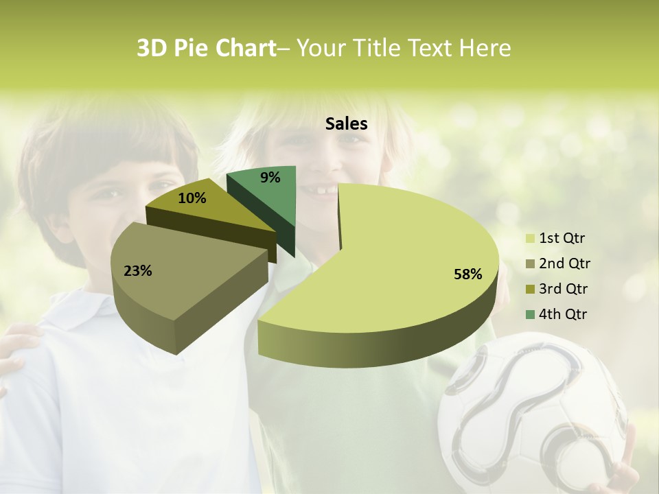 Two Young Boys Outdoors With Soccer Ball Smiling PowerPoint Template