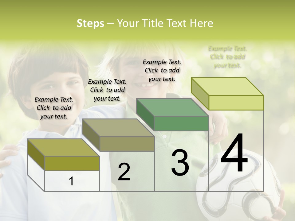 Two Young Boys Outdoors With Soccer Ball Smiling PowerPoint Template