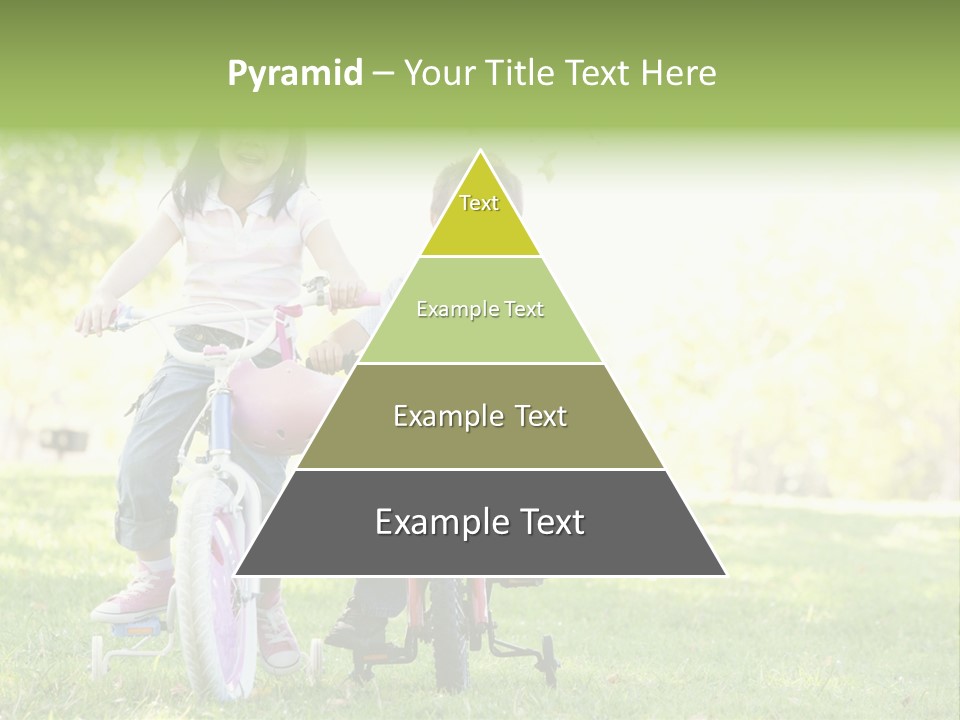 Brother And Sister Outdoors On Bicycles Smiling PowerPoint Template