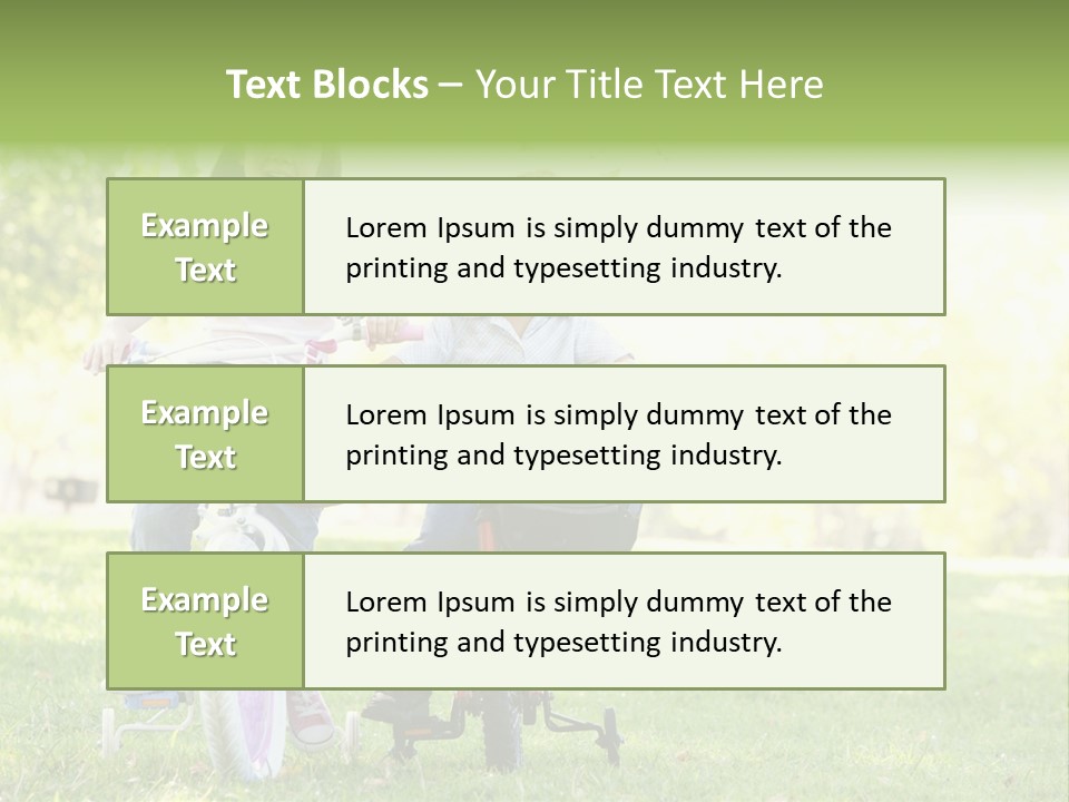 Brother And Sister Outdoors On Bicycles Smiling PowerPoint Template