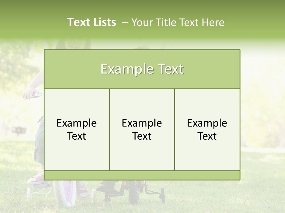 Brother And Sister Outdoors On Bicycles Smiling PowerPoint Template