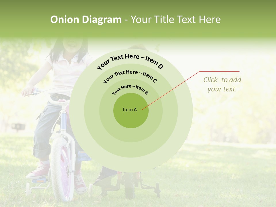 Brother And Sister Outdoors On Bicycles Smiling PowerPoint Template